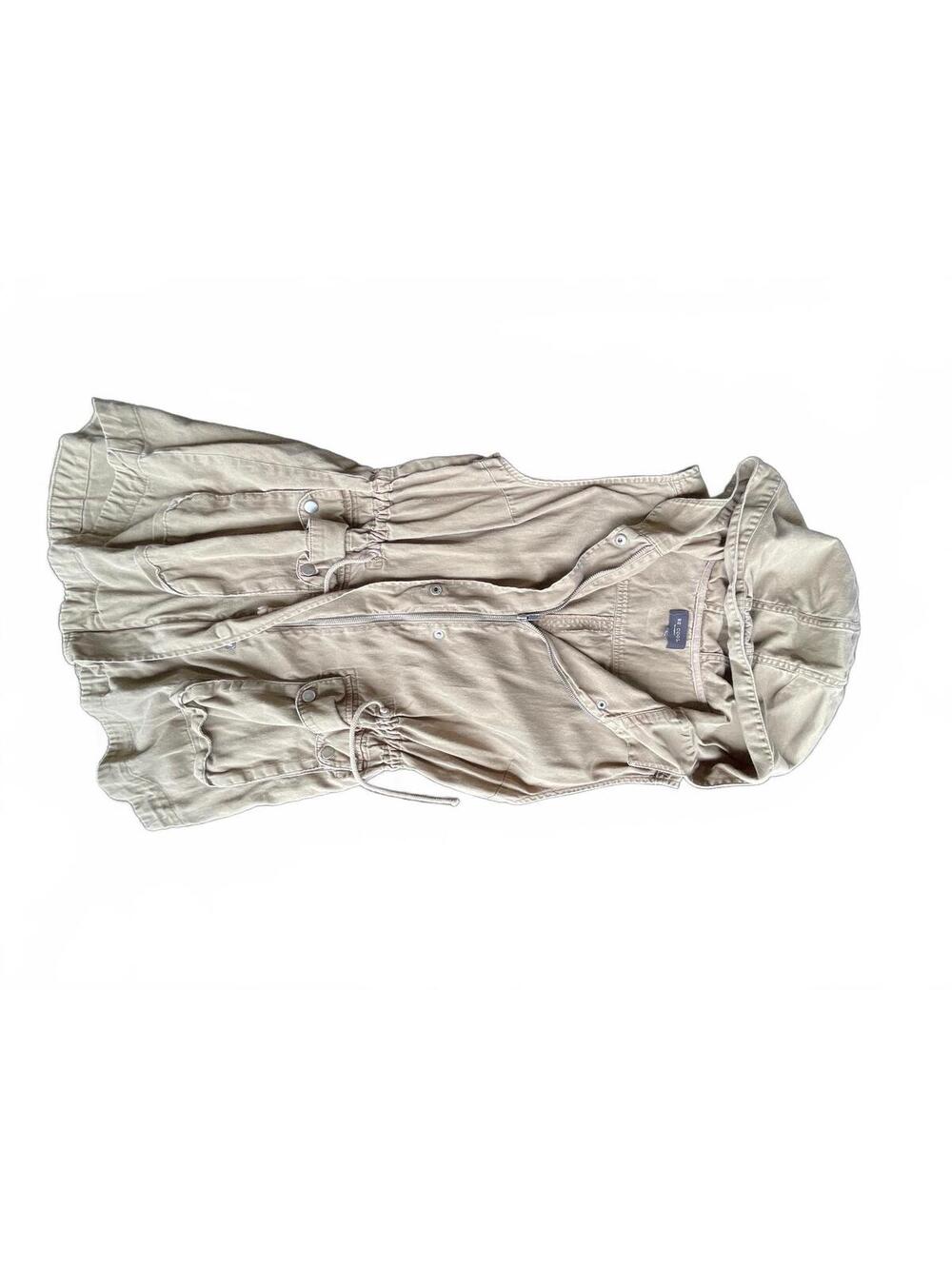 Be Cool Green khaki sleeveless hooded dress